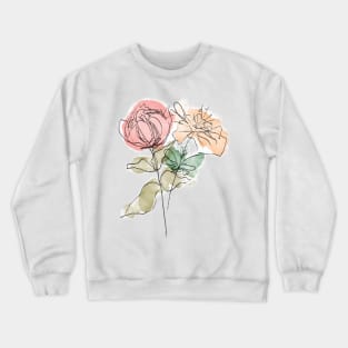 Peonies & lisianthus botanical illustration Crewneck Sweatshirt